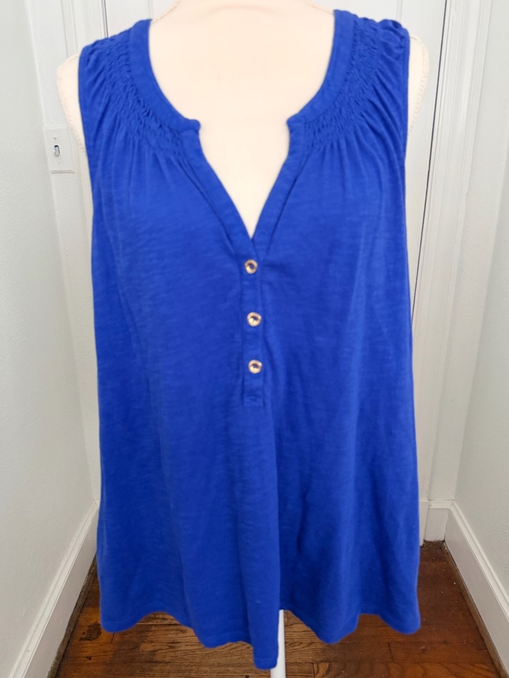 Lilly Pulitzer Essie royal blue sleeveless shirt top women’s XL